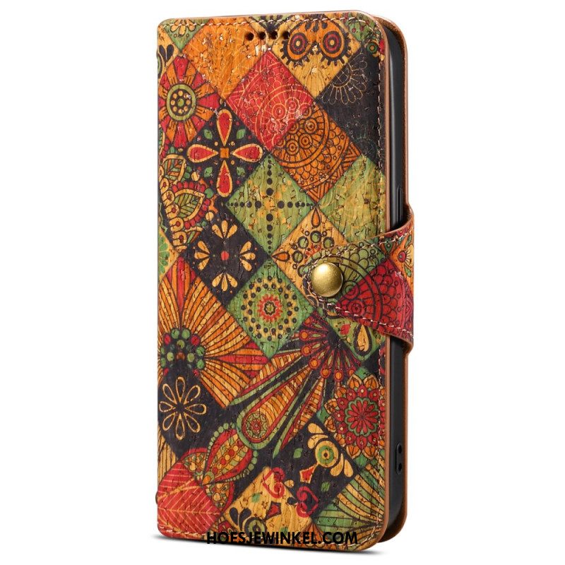 Leren Hoesje Voor Samsung Galaxy S24 5g Bloemenprint