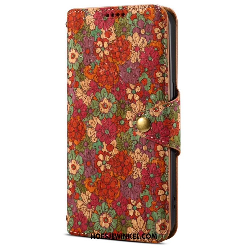 Leren Hoesje Voor Samsung Galaxy S24 5g Bloemenprint