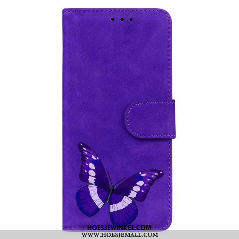 Leren Hoesje Voor Samsung Galaxy S24 5g Vlinder Met Riem