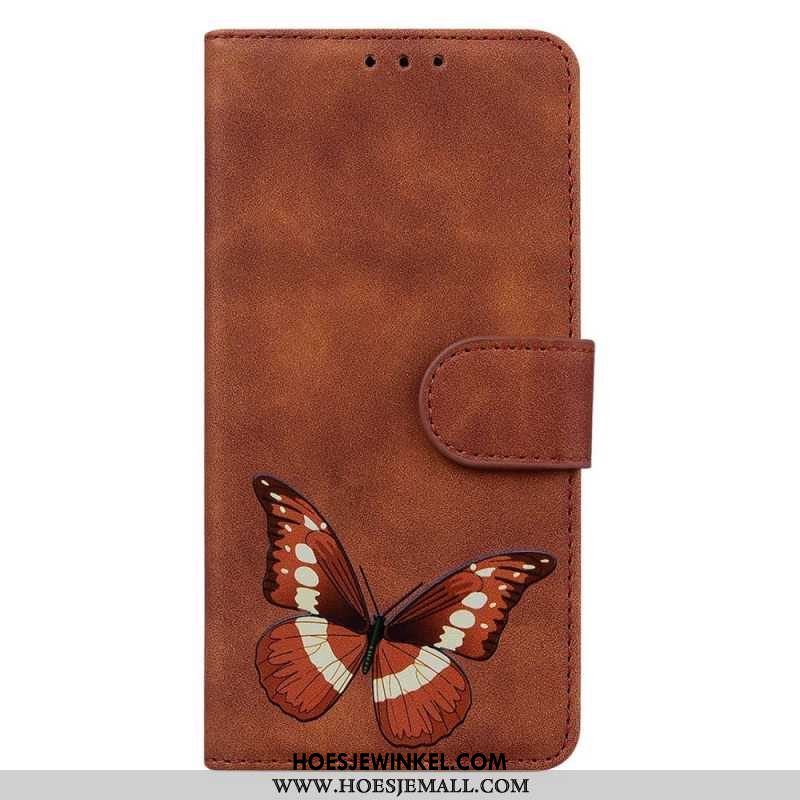 Leren Hoesje Voor Samsung Galaxy S24 5g Vlinder Met Riem