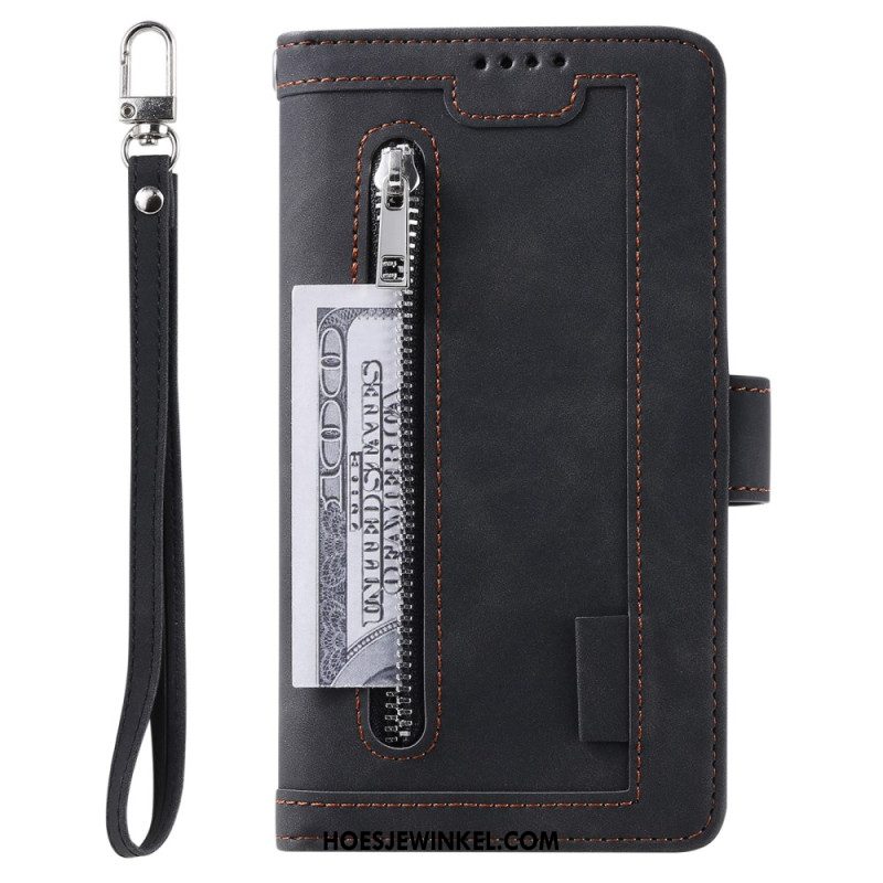 Leren Hoesje Voor Samsung Galaxy S24 Fe 9 Lanyard-kaarthouders