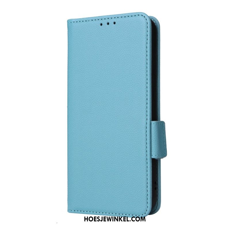 Leren Hoesje Voor Samsung Galaxy S24 Fe Glad Kunstleer Met Riem