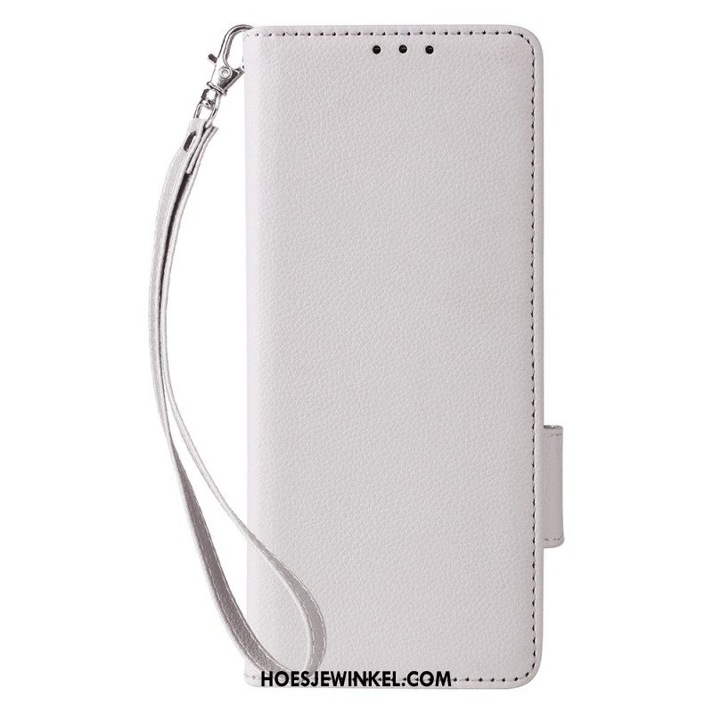 Leren Hoesje Voor Samsung Galaxy Z Fold 6 Dubbele Sluiting En Riem