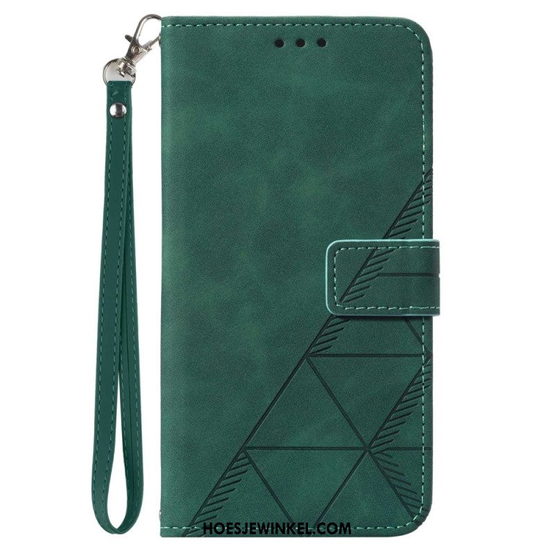 Leren Hoesje Voor Samsung Galaxy Z Fold 6 Riemdriehoeken