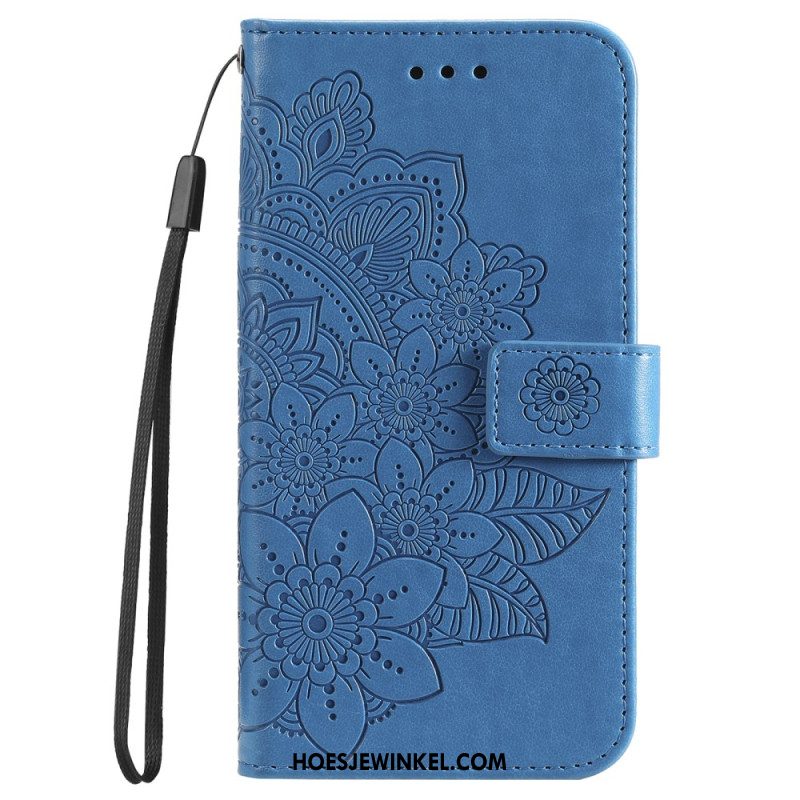 Leren Hoesje Voor Xiaomi 14 Pro Bloemmotief Met Riempje