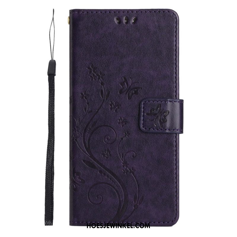 Leren Hoesje Voor Xiaomi 14t Pro Bloemenband