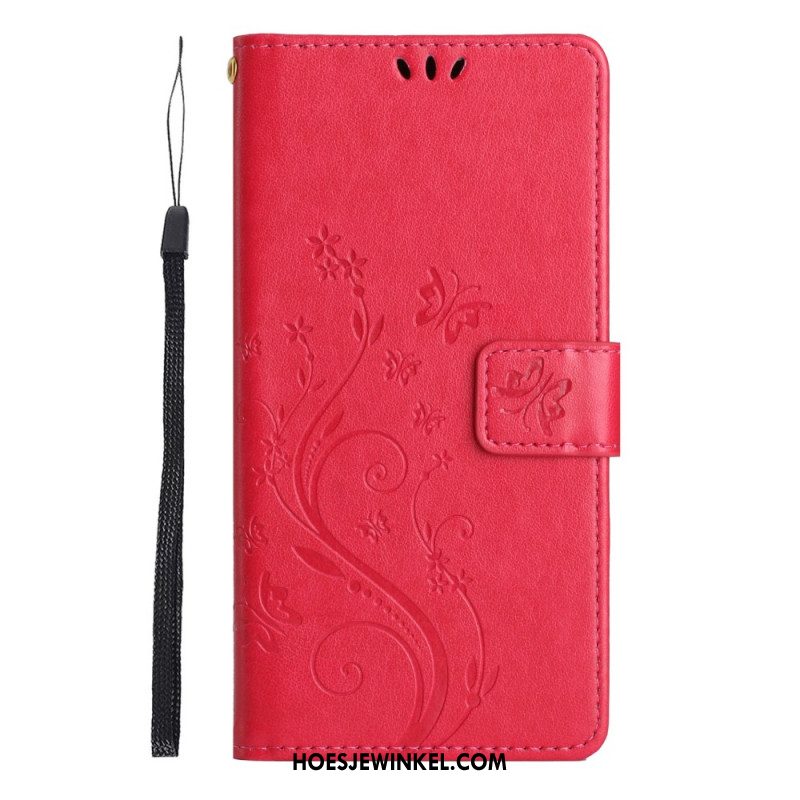 Leren Hoesje Voor Xiaomi 14t Pro Bloemenband