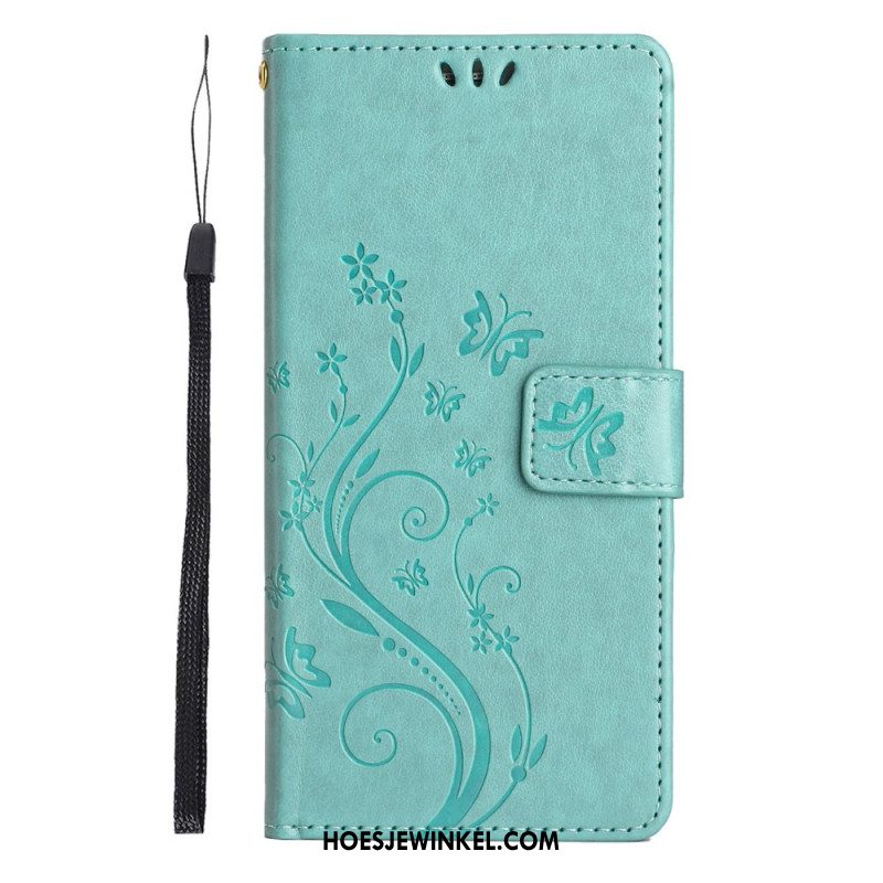 Leren Hoesje Voor Xiaomi 14t Pro Bloemenband