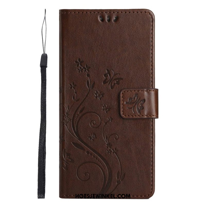 Leren Hoesje Voor Xiaomi 14t Pro Bloemenband