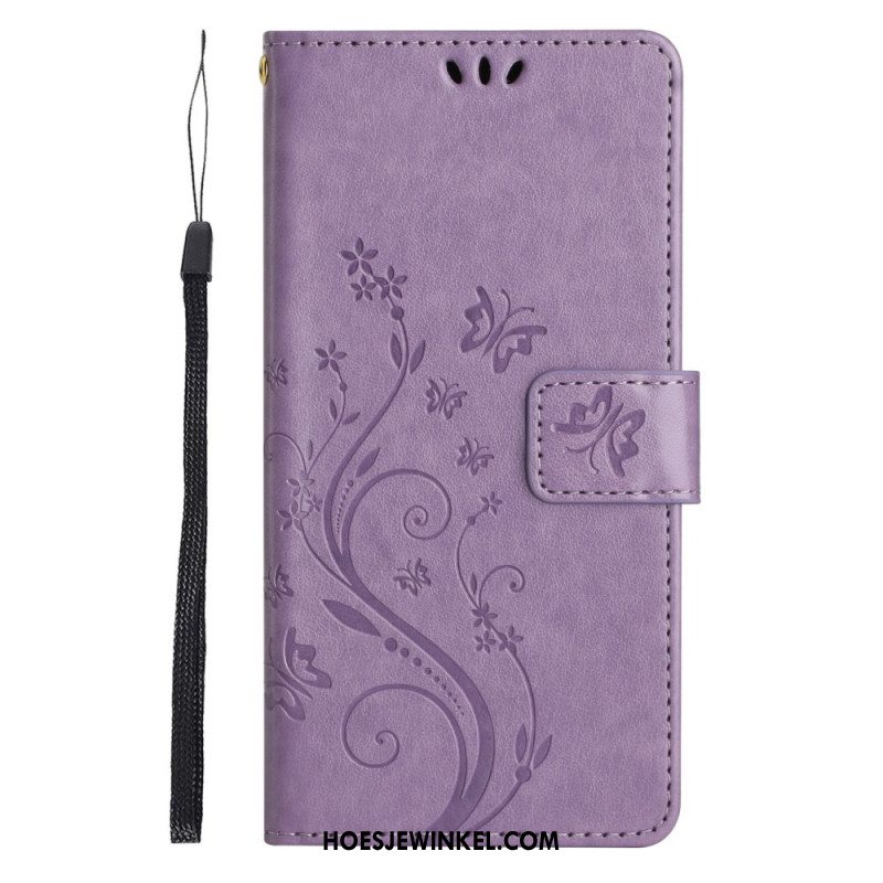 Leren Hoesje Voor Xiaomi 14t Pro Bloemenband