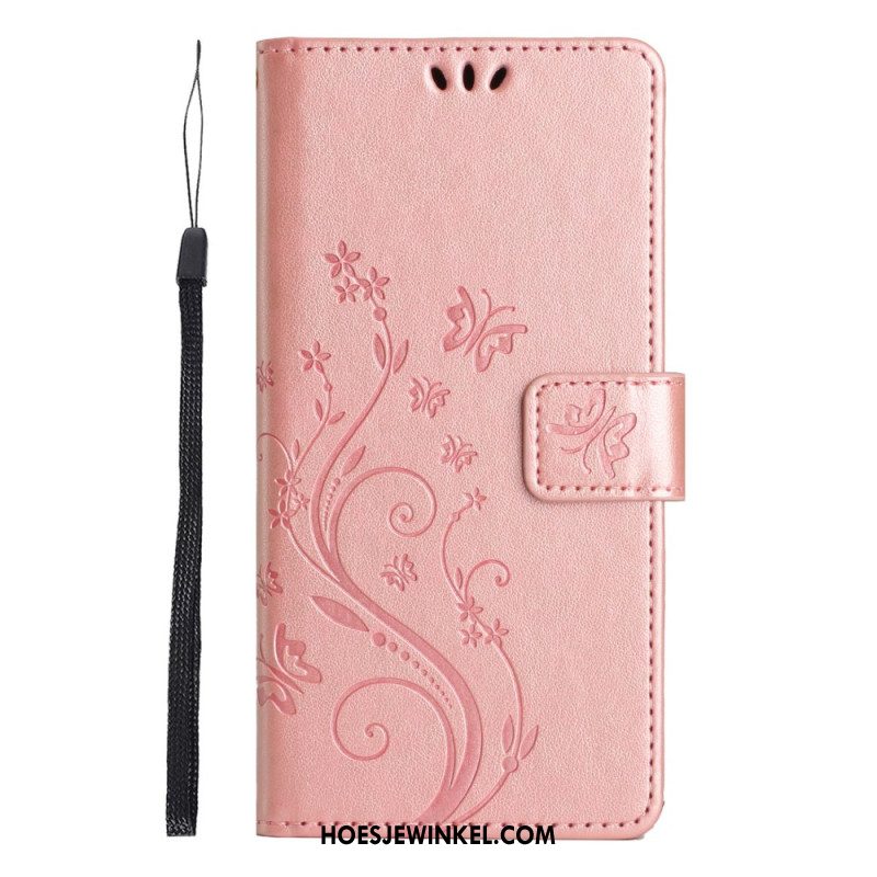 Leren Hoesje Voor Xiaomi 14t Pro Bloemenband