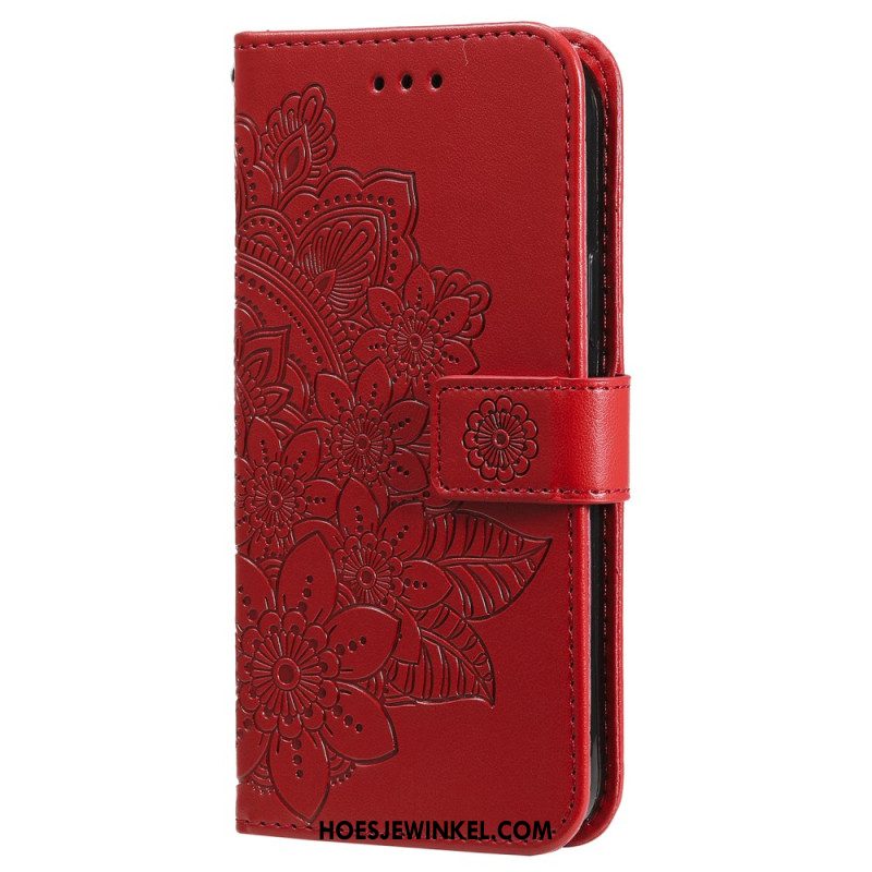 Leren Hoesje Voor Xiaomi Redmi Note 13 4g Stijl Met Bloemenbandjes