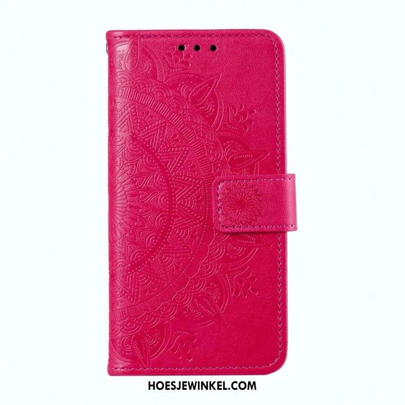 Leren Hoesje Voor Xiaomi Redmi Note 13 5g Mandala Zon