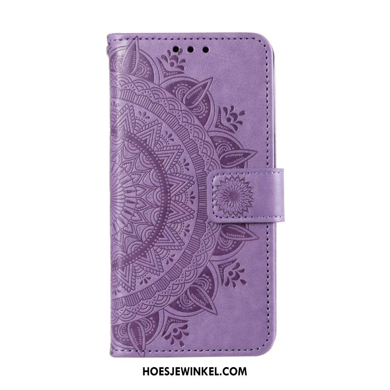 Leren Hoesje Voor Xiaomi Redmi Note 13 5g Mandala Zon