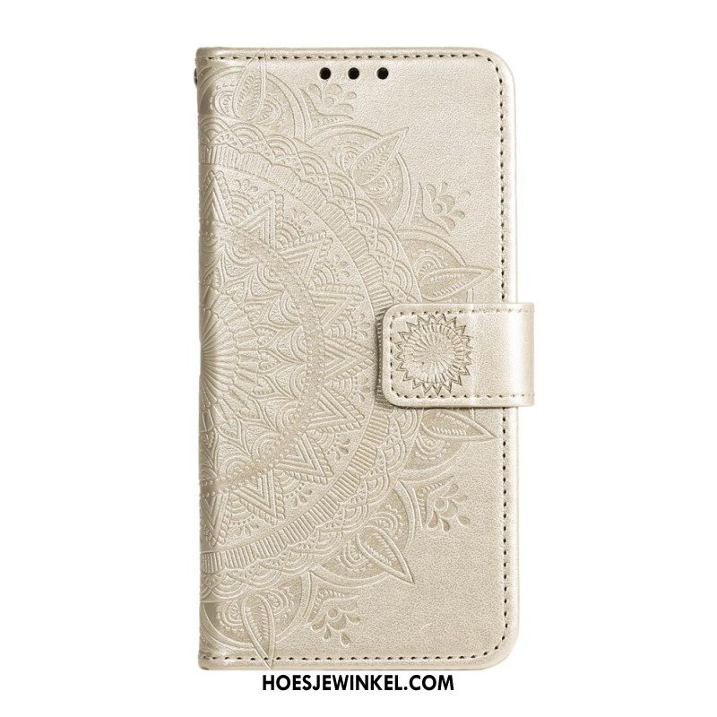 Leren Hoesje Voor Xiaomi Redmi Note 13 5g Mandala Zon