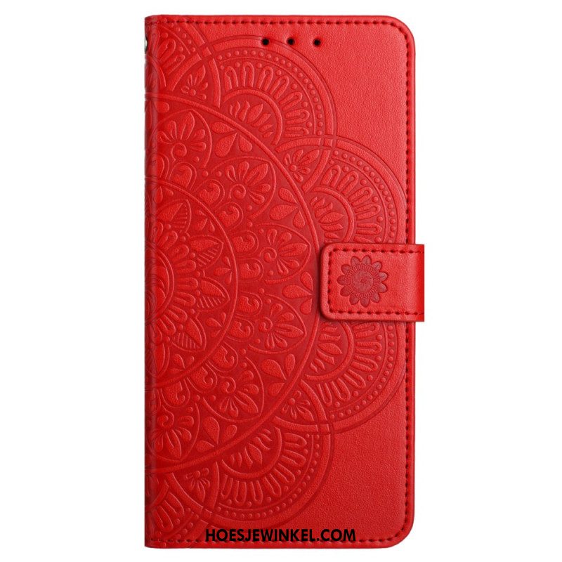 Leren Hoesje Voor iPhone 16 Mandala-riempatroon