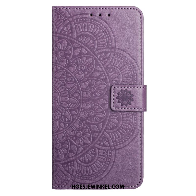 Leren Hoesje Voor iPhone 16 Mandala-riempatroon