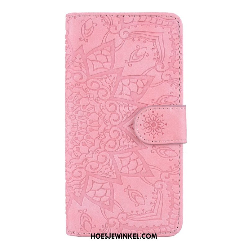 Leren Hoesje Voor iPhone 16 Plus Mandala-print