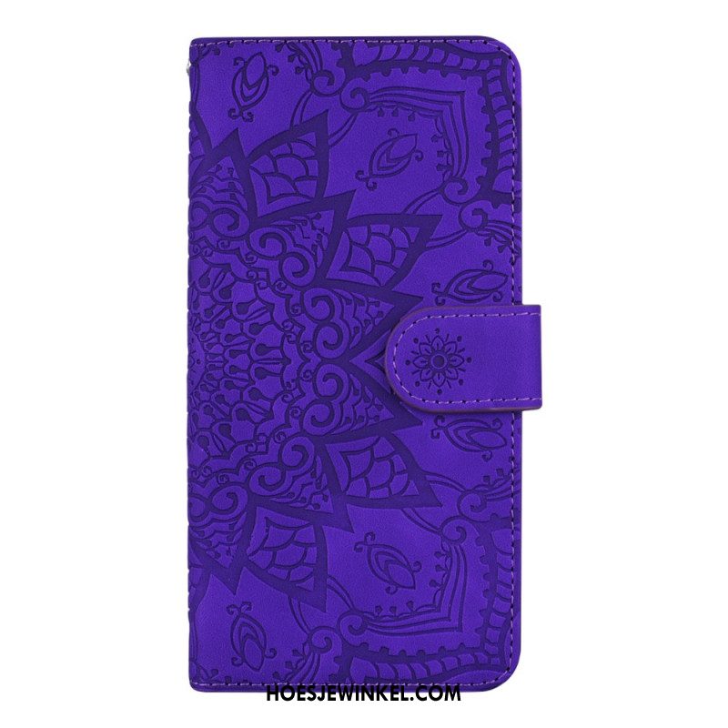 Leren Hoesje Voor iPhone 16 Plus Mandala-print