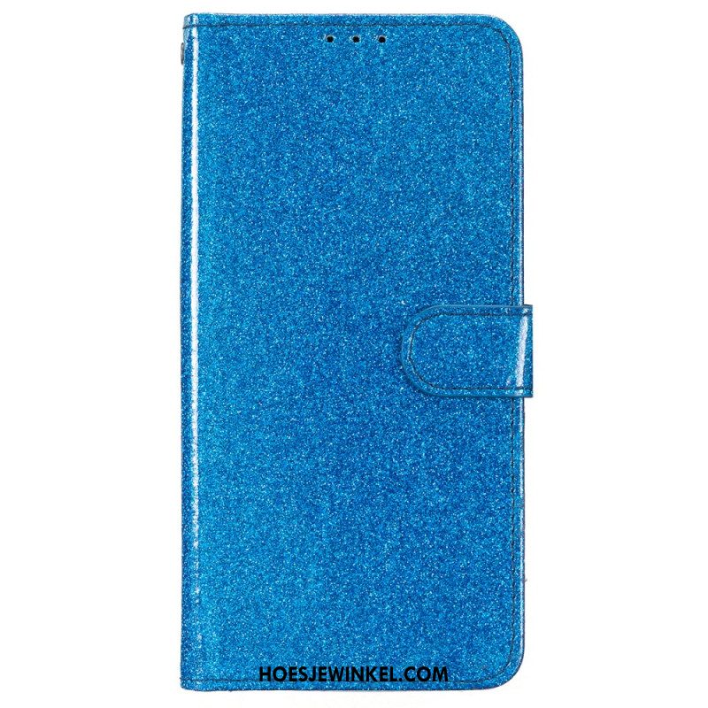 Leren Hoesje Voor iPhone 16 Pro Max Glitters