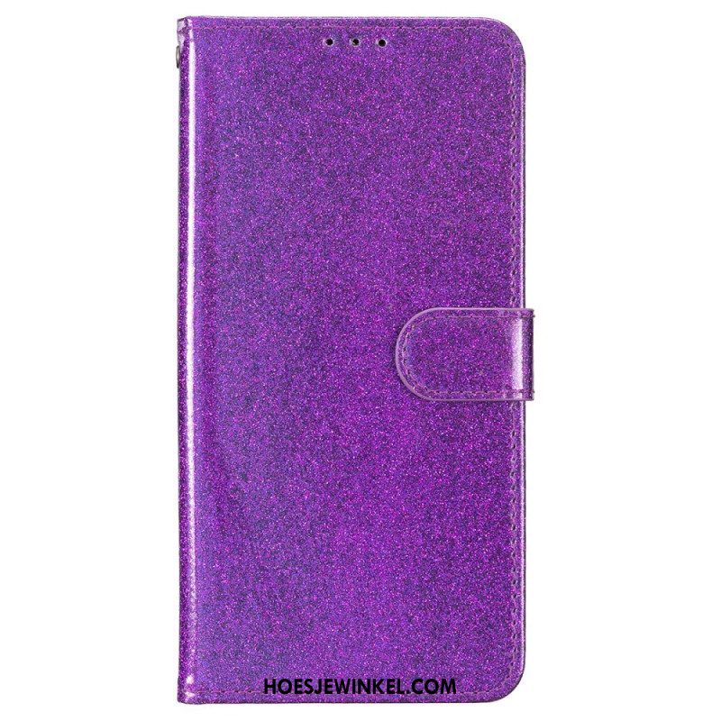 Leren Hoesje Voor iPhone 16 Pro Max Glitters