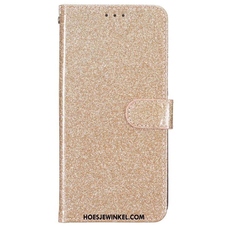 Leren Hoesje Voor iPhone 16 Pro Max Glitters