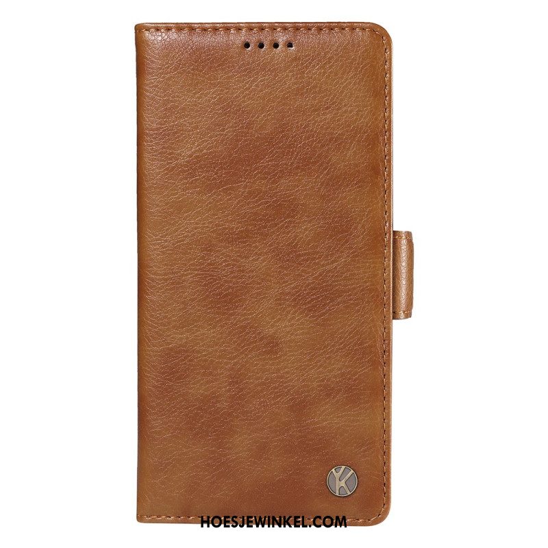 Leren Hoesje Voor iPhone 16 Pro Max Vintage Yikatu