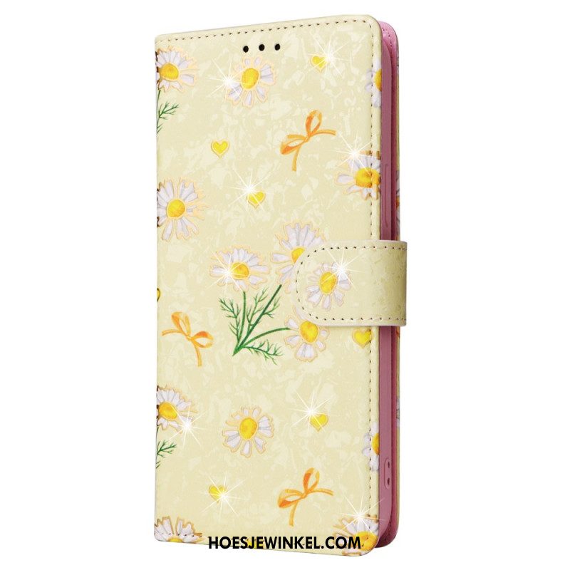 Leren Hoesje Voor iPhone 16 Pro Rfid Blocker-portemonnee Met Bloemenmotief