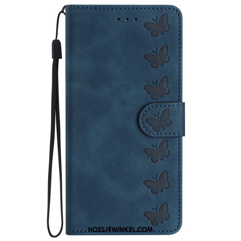 Leren Hoesje Voor iPhone 16 Pro Vlinderfries