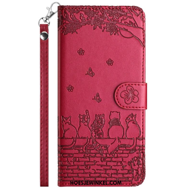 Leren Hoesje Voor iPhone 16 Stringkatten