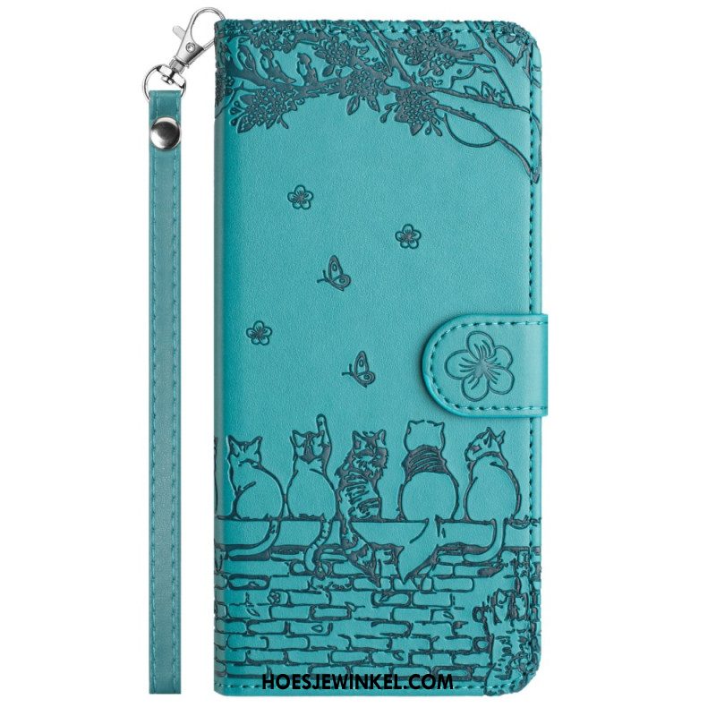 Leren Hoesje Voor iPhone 16 Stringkatten