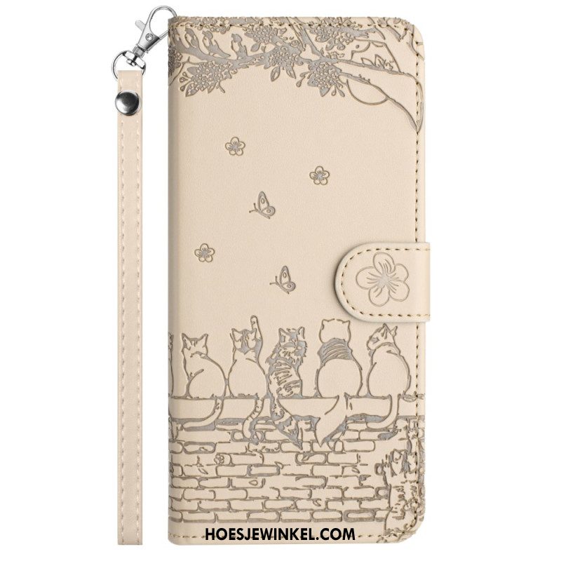 Leren Hoesje Voor iPhone 16 Stringkatten