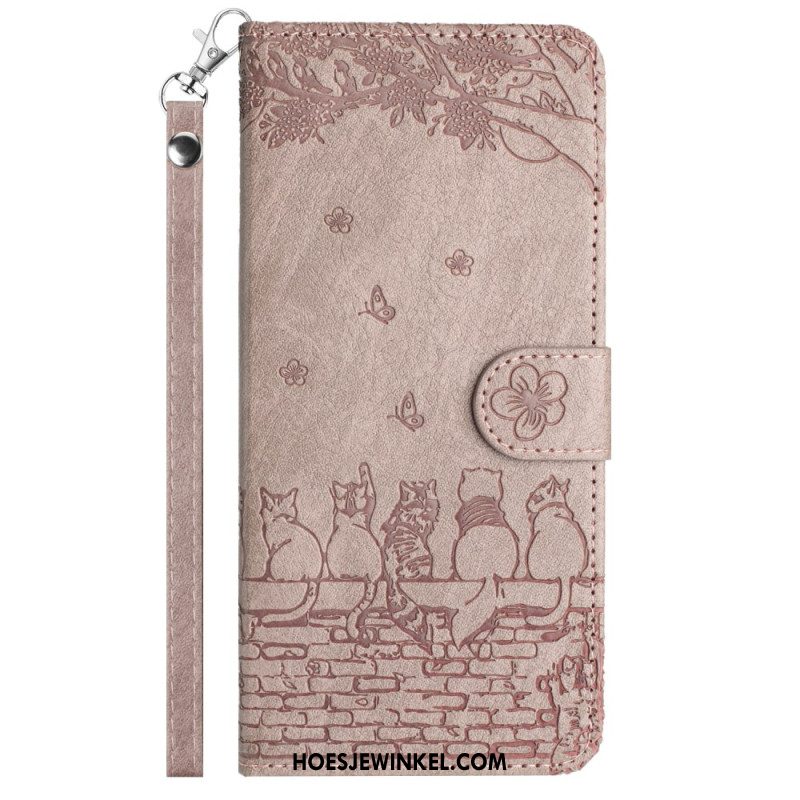 Leren Hoesje Voor iPhone 16 Stringkatten