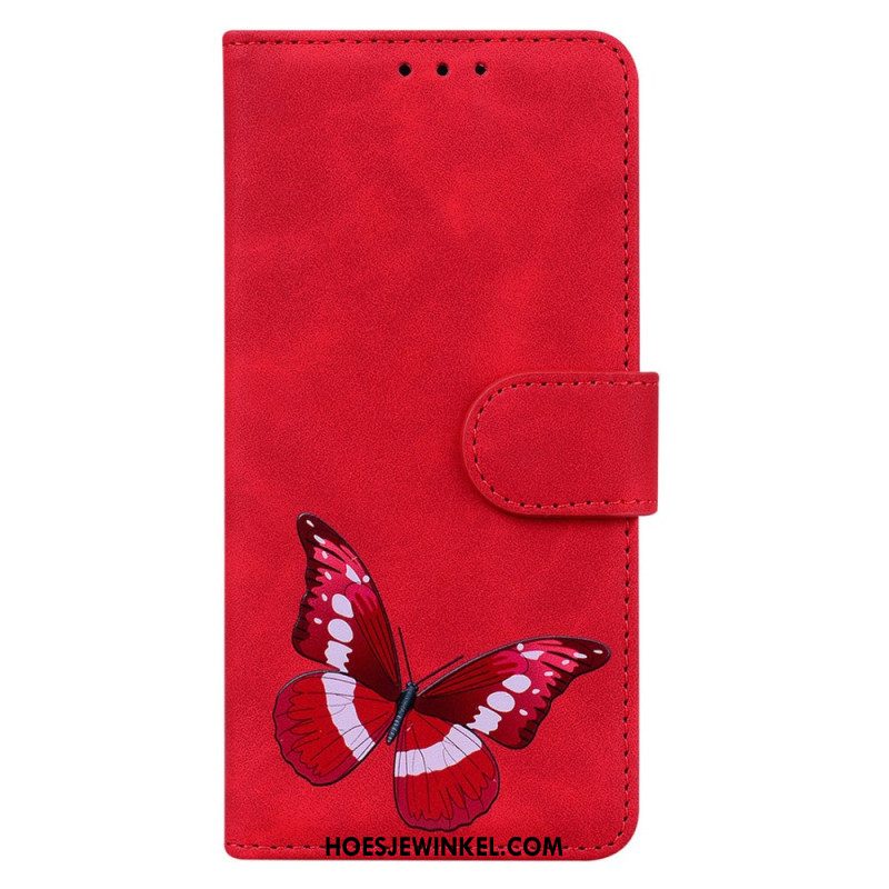 Leren Hoesje Xiaomi 14 Vlinderpatroon Bescherming Hoesje