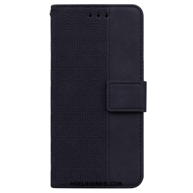 Leren Hoesje Xiaomi 14t Geweven Patroon Bescherming Hoesje