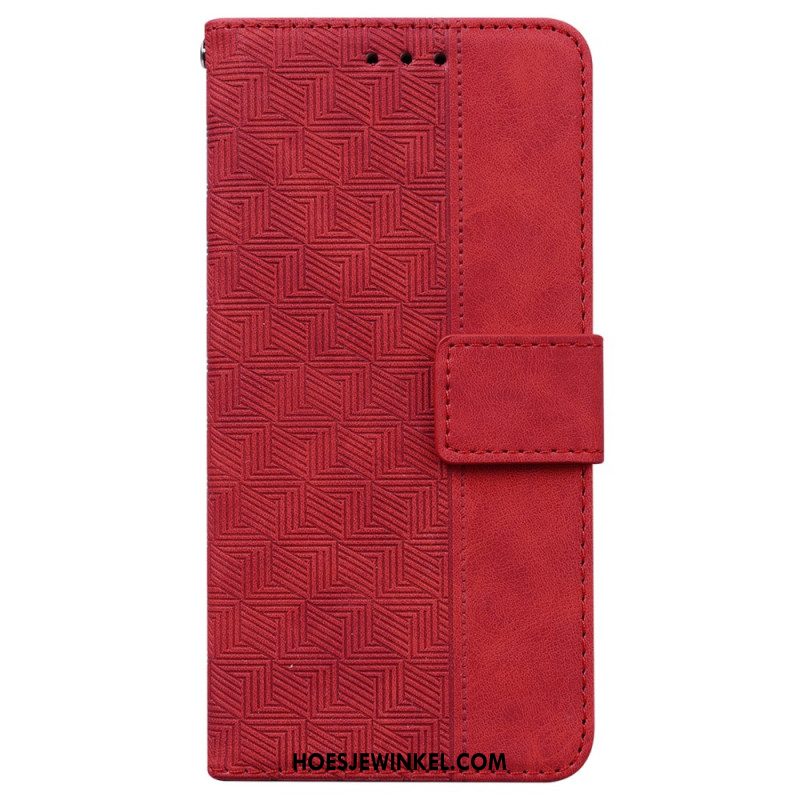 Leren Hoesje Xiaomi 14t Geweven Patroon Bescherming Hoesje