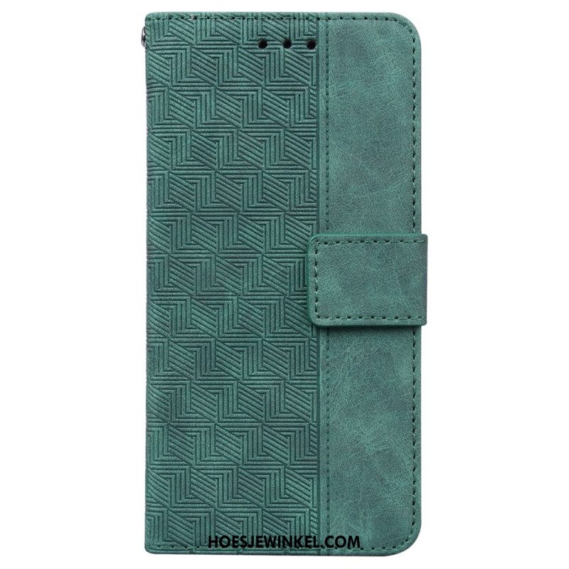 Leren Hoesje Xiaomi 14t Geweven Patroon Bescherming Hoesje