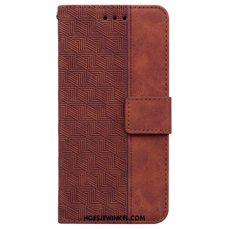 Leren Hoesje Xiaomi 14t Geweven Patroon Bescherming Hoesje