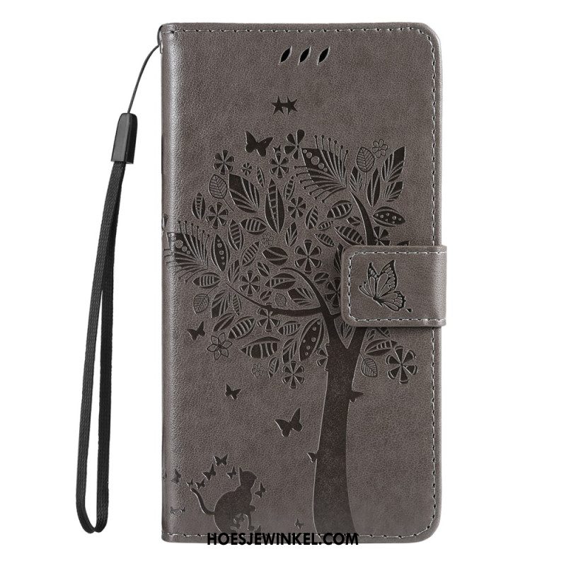 Leren Hoesje Xiaomi 14t Kat En Boom Bescherming Hoesje