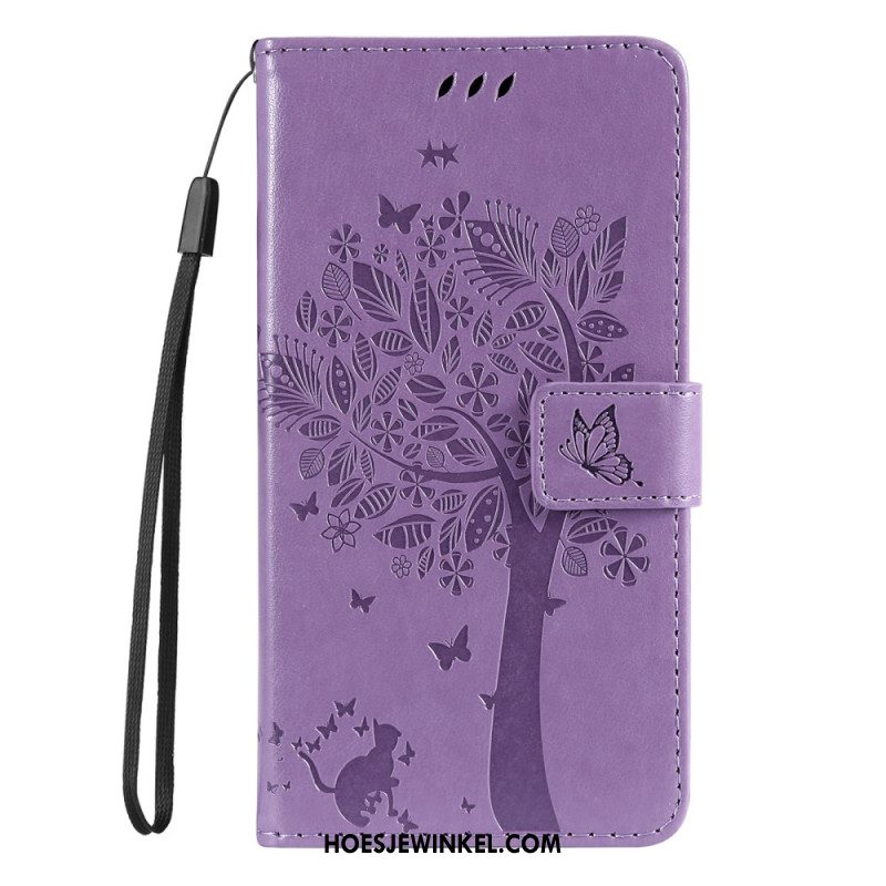 Leren Hoesje Xiaomi 14t Kat En Boom Bescherming Hoesje