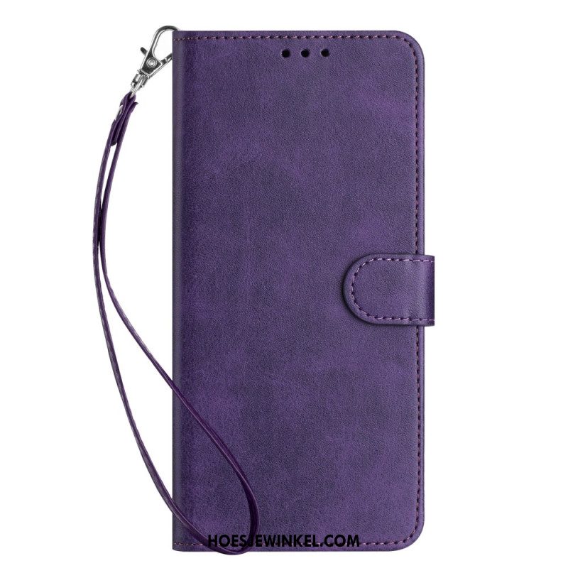 Leren Hoesje Xiaomi 14t Ledereffect Met Riem Bescherming Hoesje