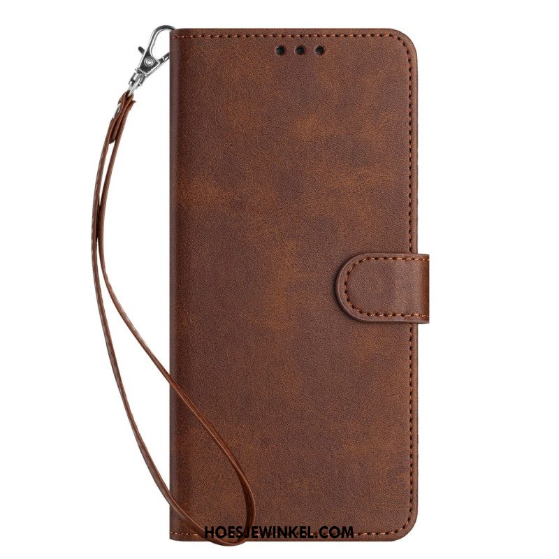 Leren Hoesje Xiaomi 14t Ledereffect Met Riem Bescherming Hoesje