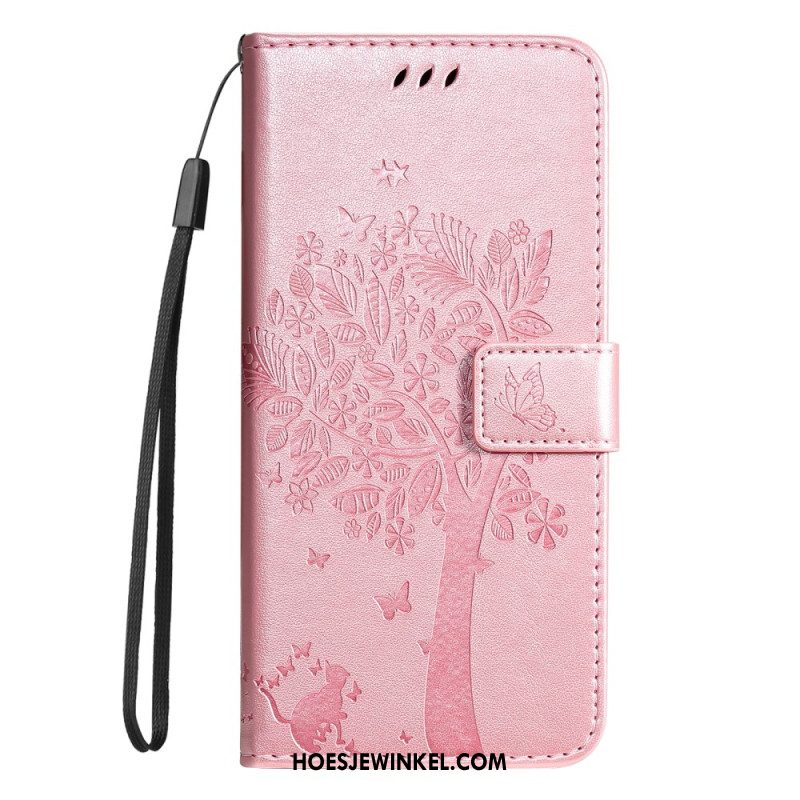 Leren Hoesje Xiaomi 14t Pro Kat- En Boompatroon