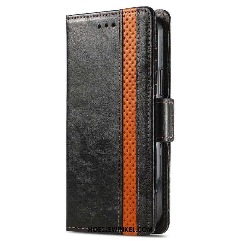 Leren Hoesje Xiaomi 14t Pro Tweekleurige Caseneo Bescherming Hoesje