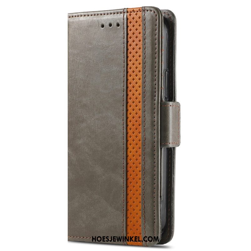 Leren Hoesje Xiaomi 14t Pro Tweekleurige Caseneo Bescherming Hoesje