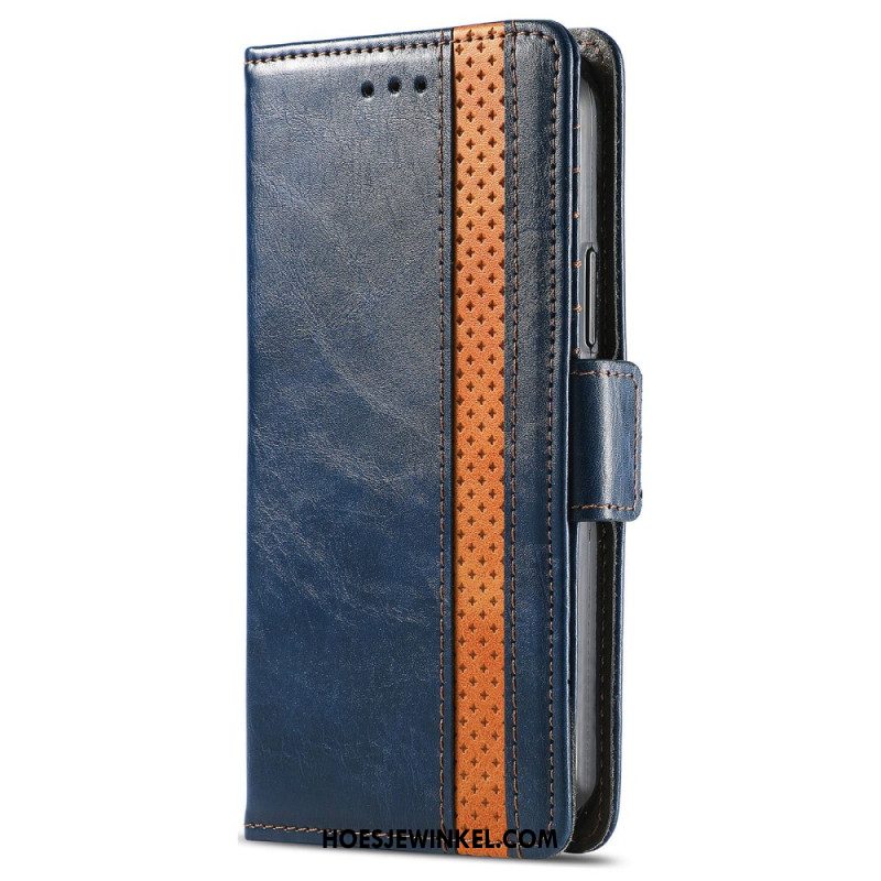 Leren Hoesje Xiaomi 14t Pro Tweekleurige Caseneo Bescherming Hoesje