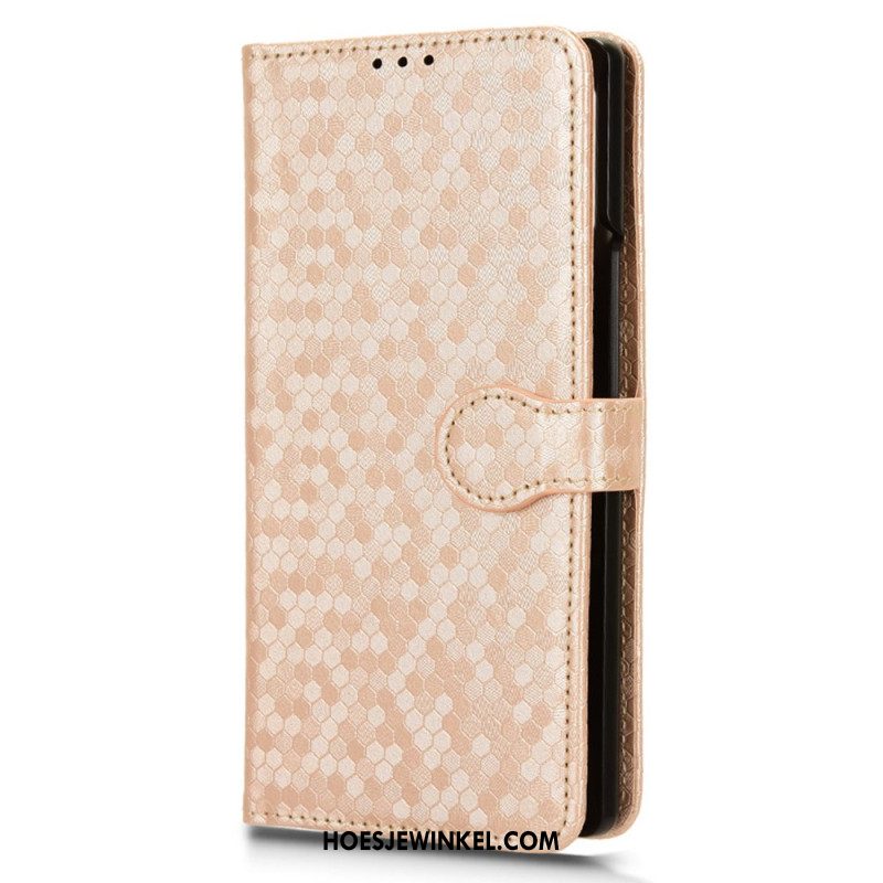 Leren Hoesje Xiaomi Mix Fold 3 Glanzende Stippen Met Bandje Bescherming Hoesje