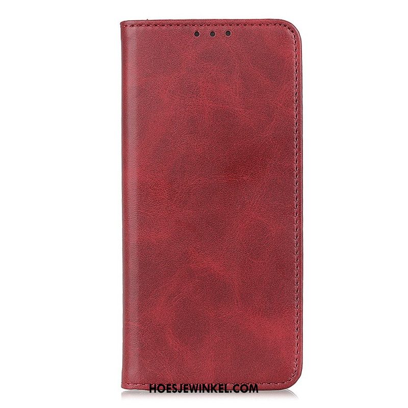 Leren Hoesje Xiaomi Redmi Note 13 4g Klassiek Splitleer Bescherming Hoesje