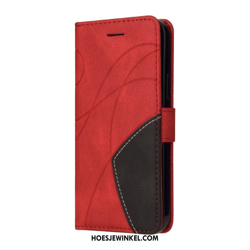 Leren Hoesje Xiaomi Redmi Note 13 4g Tweekleurige Zigzag