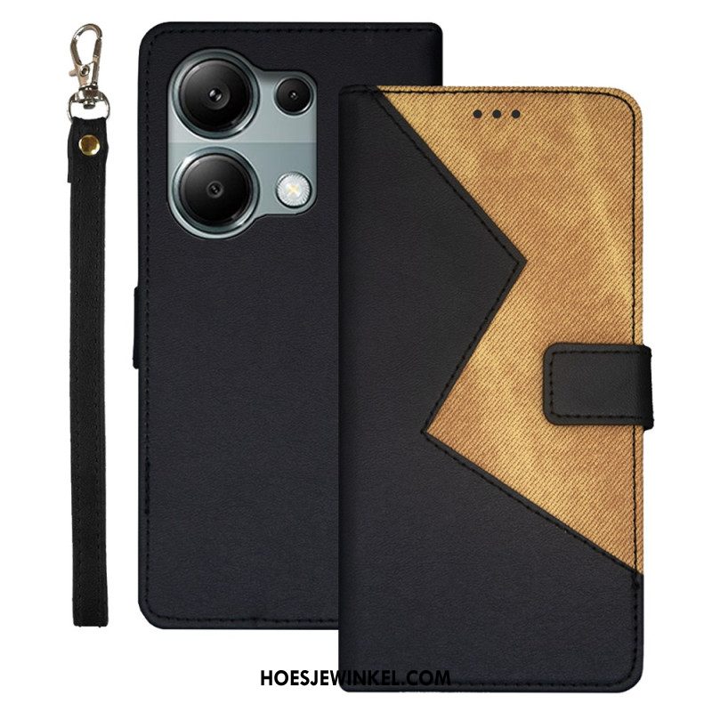 Leren Hoesje Xiaomi Redmi Note 13 Pro 4g Tweekleurige Idewei Bescherming Hoesje